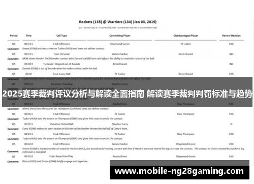 2025赛季裁判评议分析与解读全面指南 解读赛季裁判判罚标准与趋势
