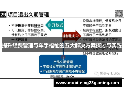提升经费管理与车手福祉的五大解决方案探讨与实践