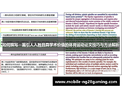 如何撰写一篇引人入胜且具学术价值的体育运动论文技巧与方法解析