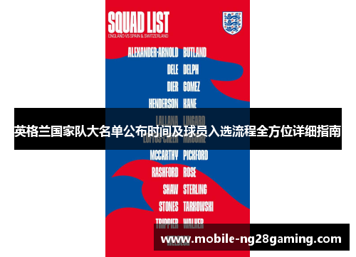 英格兰国家队大名单公布时间及球员入选流程全方位详细指南 英格兰国家队大名单公布时间及球员入选流程全方位详细指南
